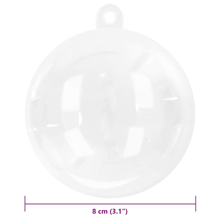 Christmas Bauble Set 25 pcs Transparent Ø 8 cm Plastic