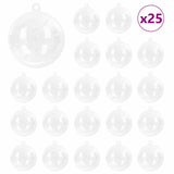 Christmas Bauble Set 25 pcs Transparent Ø 10 cm - Front View