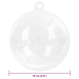 Christmas Bauble Set 25 pcs Transparent Ø 10 cm