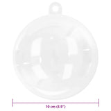Christmas Bauble Set 25 pcs Transparent Ø 10 cm - Low Angle