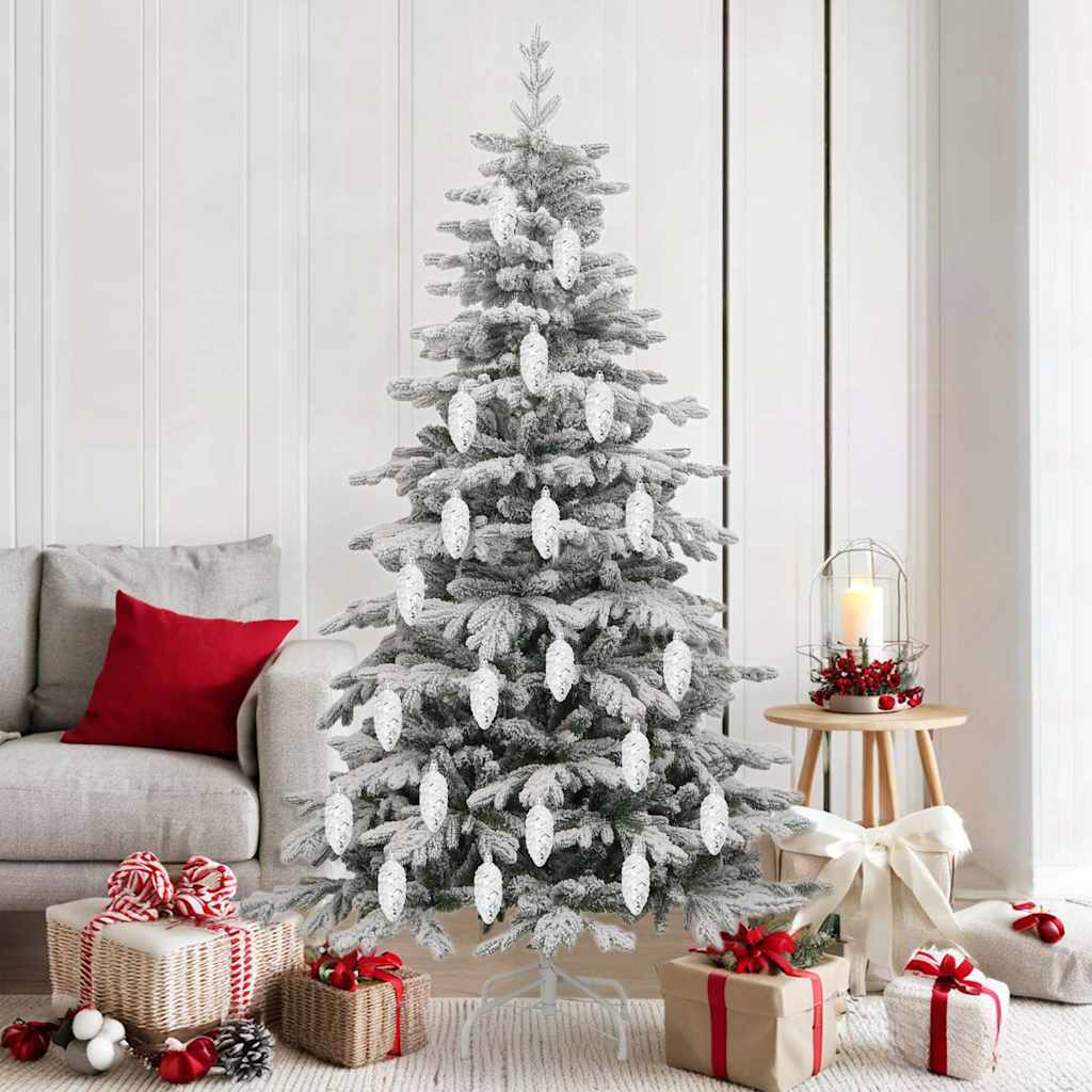 Christmas Pine Cone Ball 40 pcs Silver Plastic