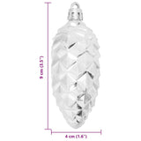 Christmas Pine Cone Ball 40 pcs Silver Plastic