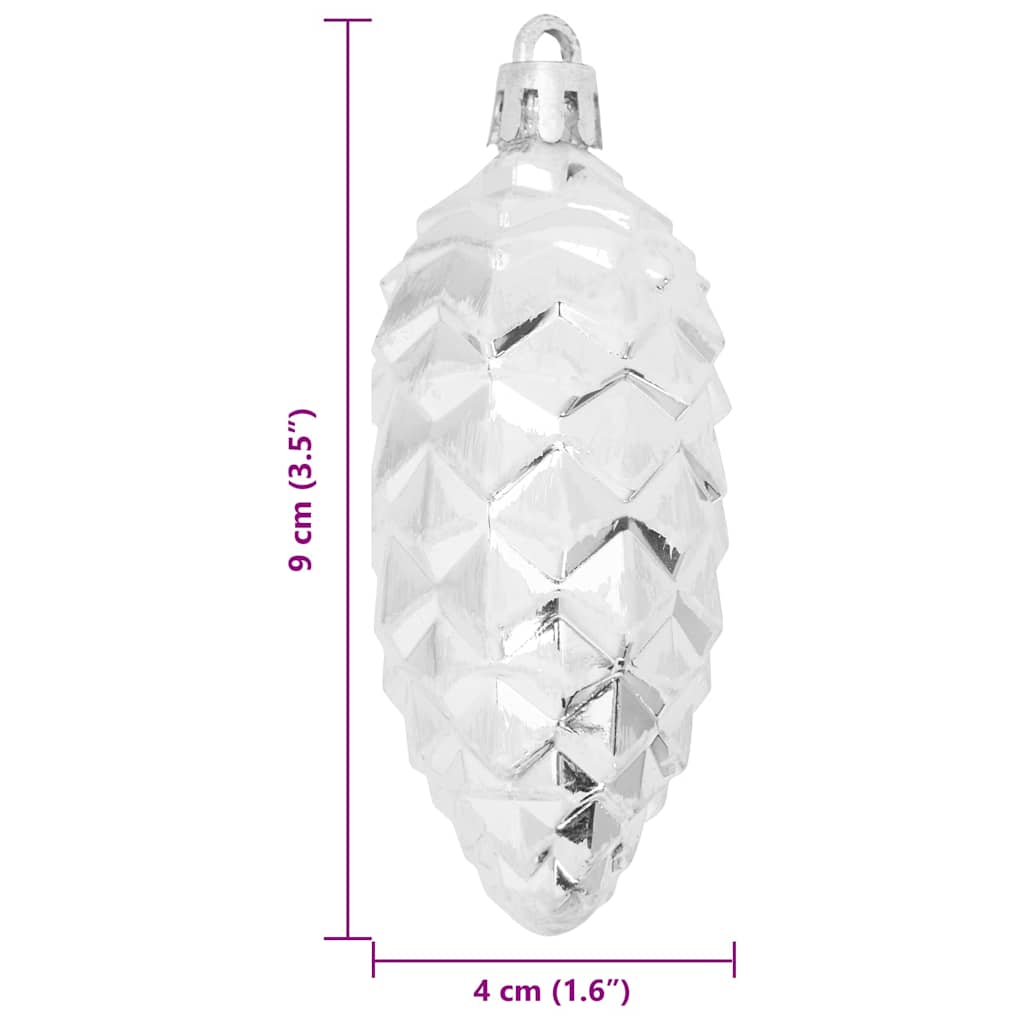 Christmas Pine Cone Ball 40 pcs Silver