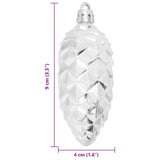 Christmas Pine Cone Ball 40 pcs Silver - Rear View