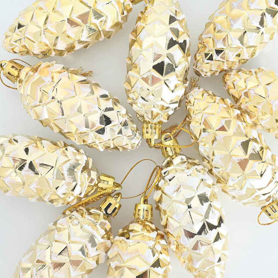 Christmas Pine Cone Ball 40 pcs Gold 4 x 9 cm Plastic