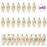 Christmas Pine Cone Ball 40 pcs Gold Plastic