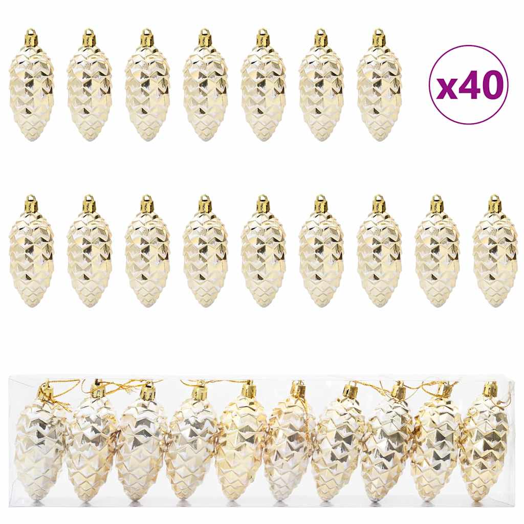 Christmas Pine Cone Ball 40 pcs Gold