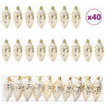Christmas Pine Cone Ball 40 pcs Gold 4 x 9 cm Plastic