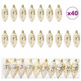 Christmas Pine Cone Ball 40 pcs Gold - Front View