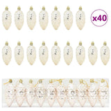 Christmas Pine Cone Ball 40 pcs Champagne Plastic
