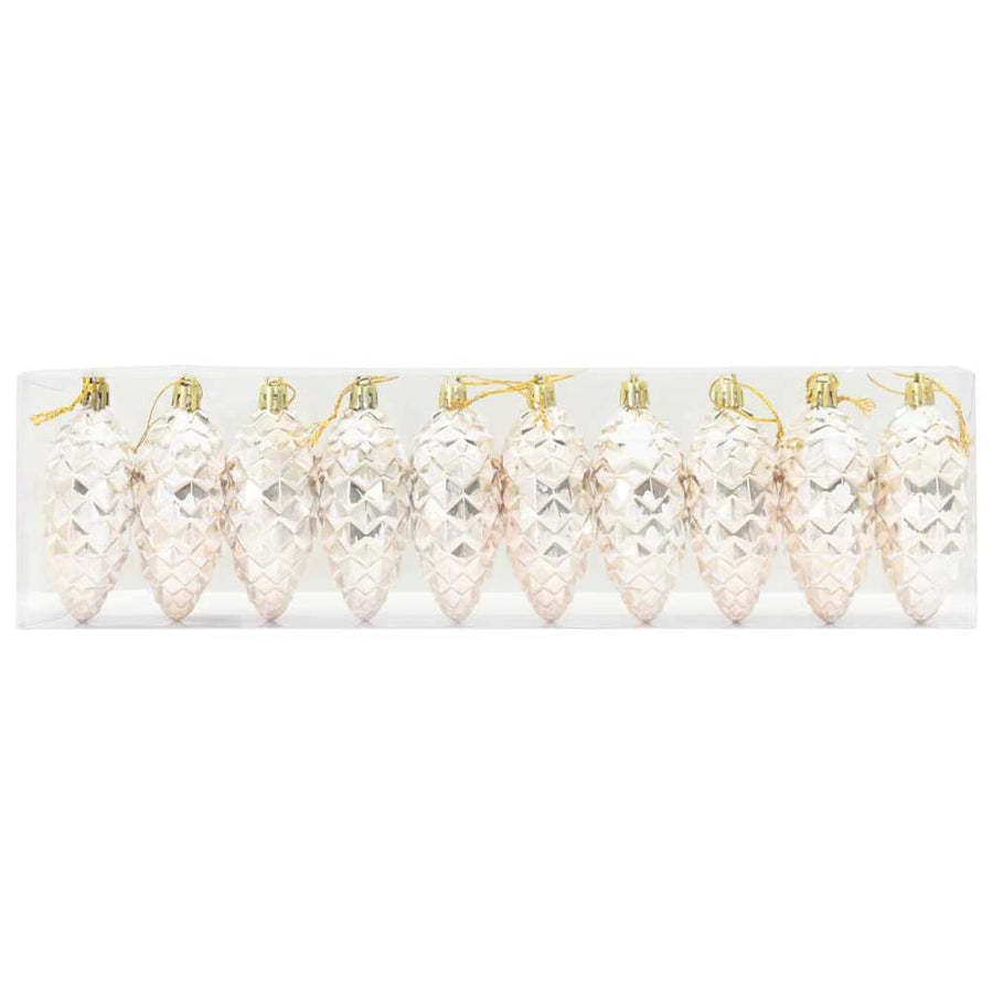 Christmas Pine Cone Ball 40 pcs Champagne 4 x 9 cm Plastic