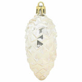 Christmas Pine Cone Ball 40 pcs Champagne - Top-Down View