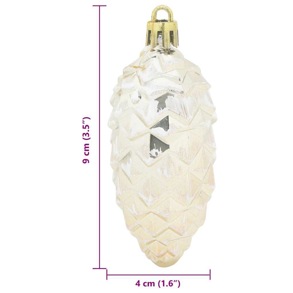 Christmas Pine Cone Ball 40 pcs Champagne