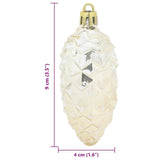 Christmas Pine Cone Ball 40 pcs Champagne - Rear View