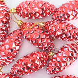 Christmas Pine Cone Ball 40 pcs Red Plastic