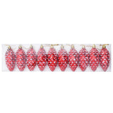 Christmas Pine Cone Ball 40 pcs Red - Side View