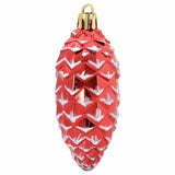 Christmas Pine Cone Ball 40 pcs Red - Top-Down View