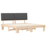 Bed Frame with Upholstered Headboard Dark Grey 180 x 200 cm