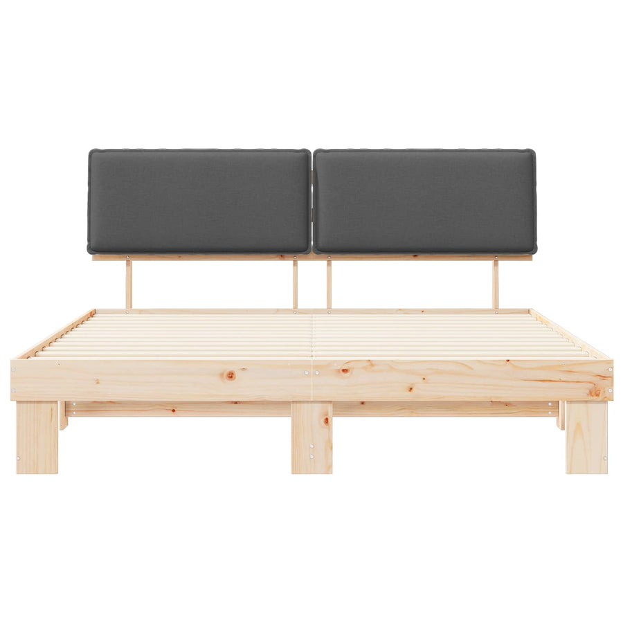 Bed Frame with Upholstered Headboard Dark Grey 180 x 200 cm