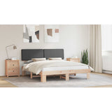 Bed Frame with Upholstered Headboard Dark Grey 180 x 200 cm - Close-Up Angle
