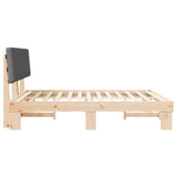 Bed Frame with Upholstered Headboard Dark Grey 180 x 200 cm