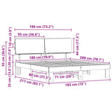 Bed Frame with Upholstered Headboard Dark Grey 180 x 200 cm - Low Angle
