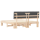 Bed Frame with Upholstered Headboard Dark Grey 180 x 200 cm - Rear View