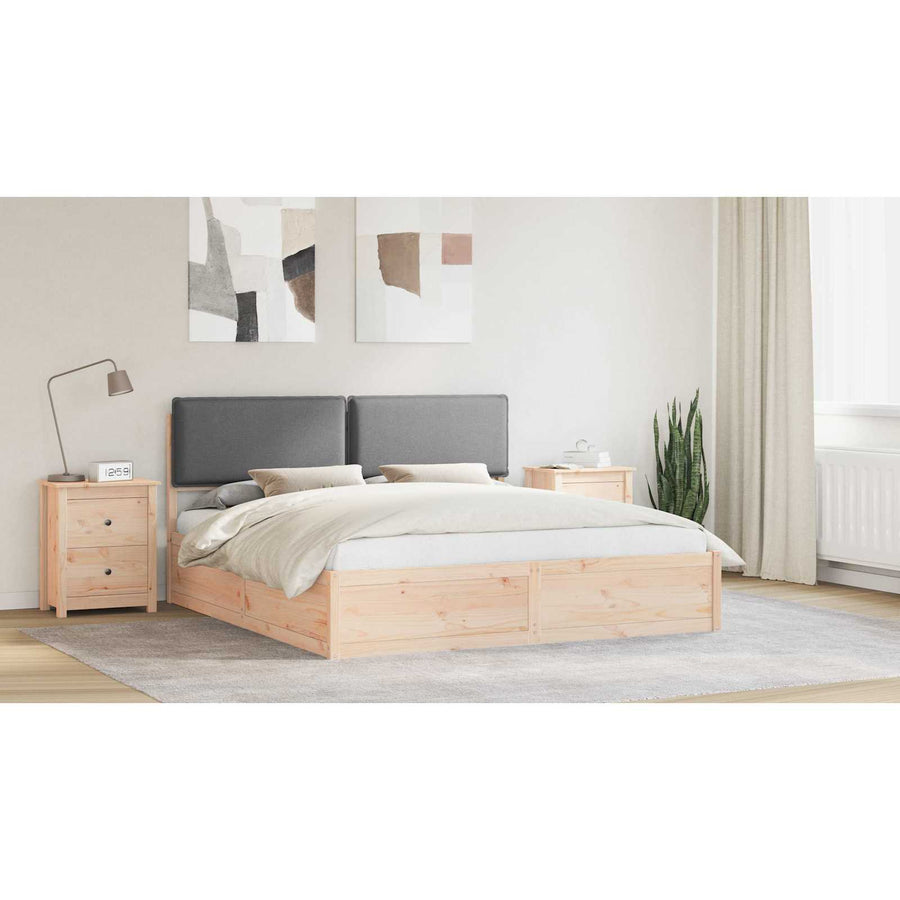 Bed Frame with Upholstered Headboard Dark Grey 180 x 200 cm