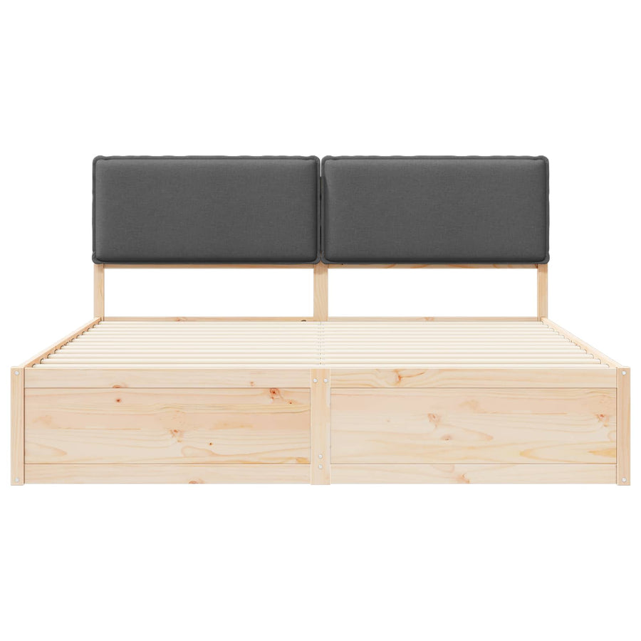 Bed Frame with Upholstered Headboard Dark Grey 180 x 200 cm