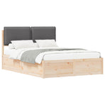 Bed Frame with Upholstered Headboard Dark Grey 150 x 200 cm