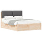 Bed Frame with Upholstered Headboard Dark Grey 150 x 200 cm