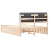 Bed Frame with Upholstered Headboard Dark Grey 150 x 200 cm - Rear View