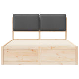 Bed Frame with Upholstered Headboard Dark Grey 150 x 200 cm