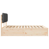 Bed Frame with Upholstered Headboard Dark Grey 150 x 200 cm - 45-Degree Angle