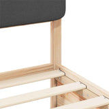 Bed Frame with Upholstered Headboard Dark Grey 180 x 200 cm - Low Angle