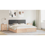 Bed Frame with Upholstered Headboard Dark Grey 180 x 200 cm - Close-Up Angle