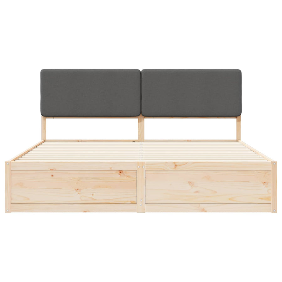 Bed Frame with Upholstered Headboard Dark Grey 180 x 200 cm