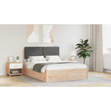 Bed Frame with Upholstered Headboard Dark Grey 150 x 200 cm