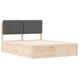 Bed Frame with Upholstered Headboard Dark Grey 150 x 200 cm - Side View