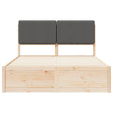 Bed Frame with Upholstered Headboard Dark Grey 150 x 200 cm