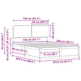 Bed Frame with Upholstered Headboard Dark Grey 150 x 200 cm - Low Angle