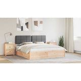Bed Frame with Upholstered Headboard Dark Grey 180 x 200 cm - Close-Up Angle