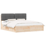 Bed Frame with Upholstered Headboard Dark Grey 180 x 200 cm