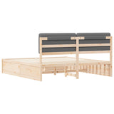 Bed Frame with Upholstered Headboard Dark Grey 180 x 200 cm - Rear View