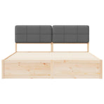 Bed Frame with Upholstered Headboard Dark Grey 180 x 200 cm