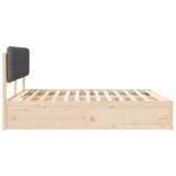 Bed Frame with Upholstered Headboard Dark Grey 180 x 200 cm - 45-Degree Angle