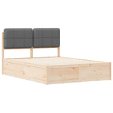 Bed Frame with Upholstered Headboard Dark Grey 135 x 190 cm