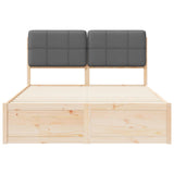 Bed Frame with Upholstered Headboard Dark Grey 135 x 190 cm - Top-Down View