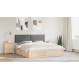 Bed Frame with Upholstered Headboard Dark Grey 180 x 200 cm - Close-Up Angle