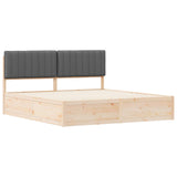 Bed Frame with Upholstered Headboard Dark Grey 180 x 200 cm - Side View